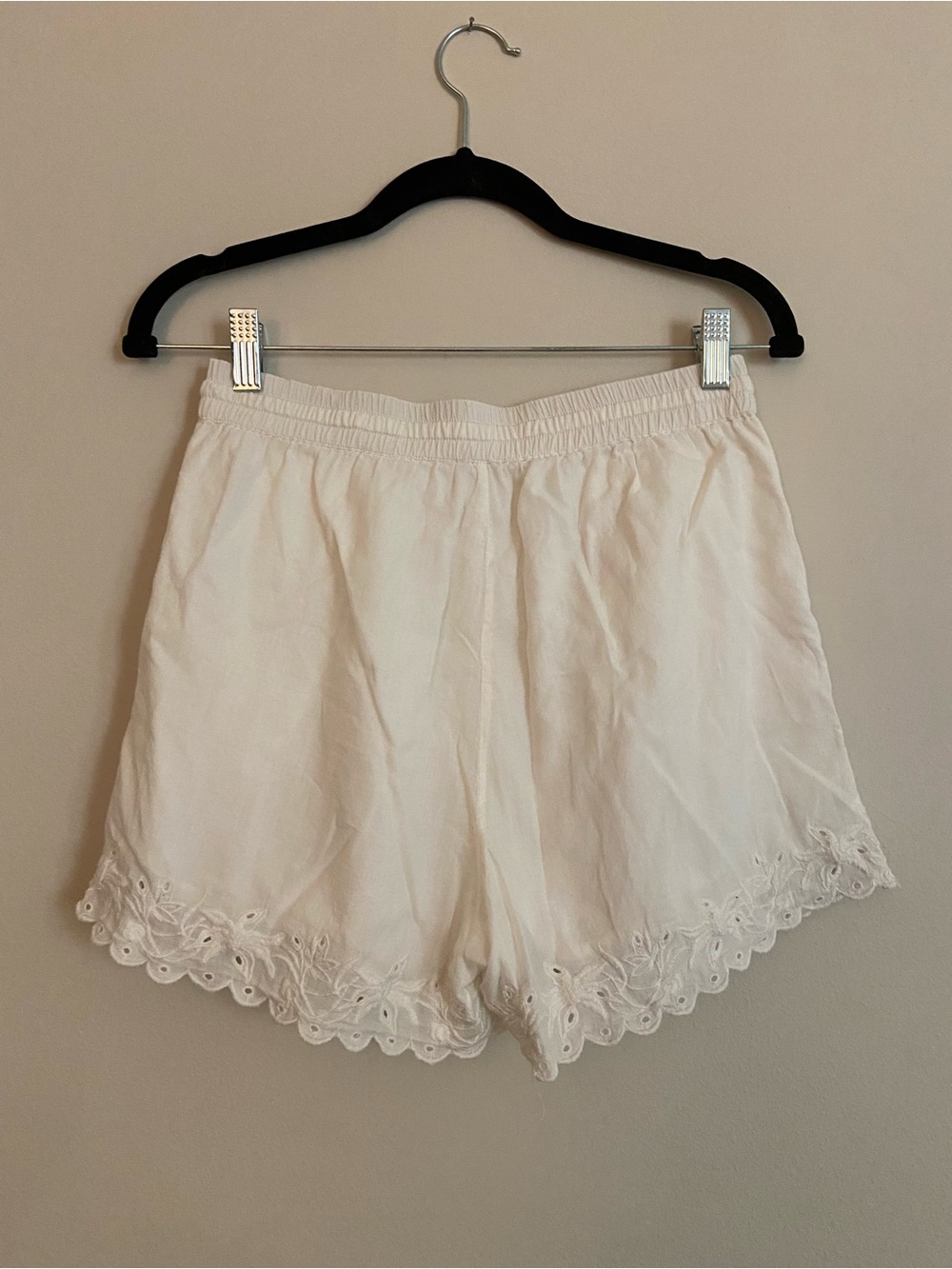 White Eyelet Ruffle Collar Blouse - Feminine Short Sleeve Top - Picture 8 of 13
